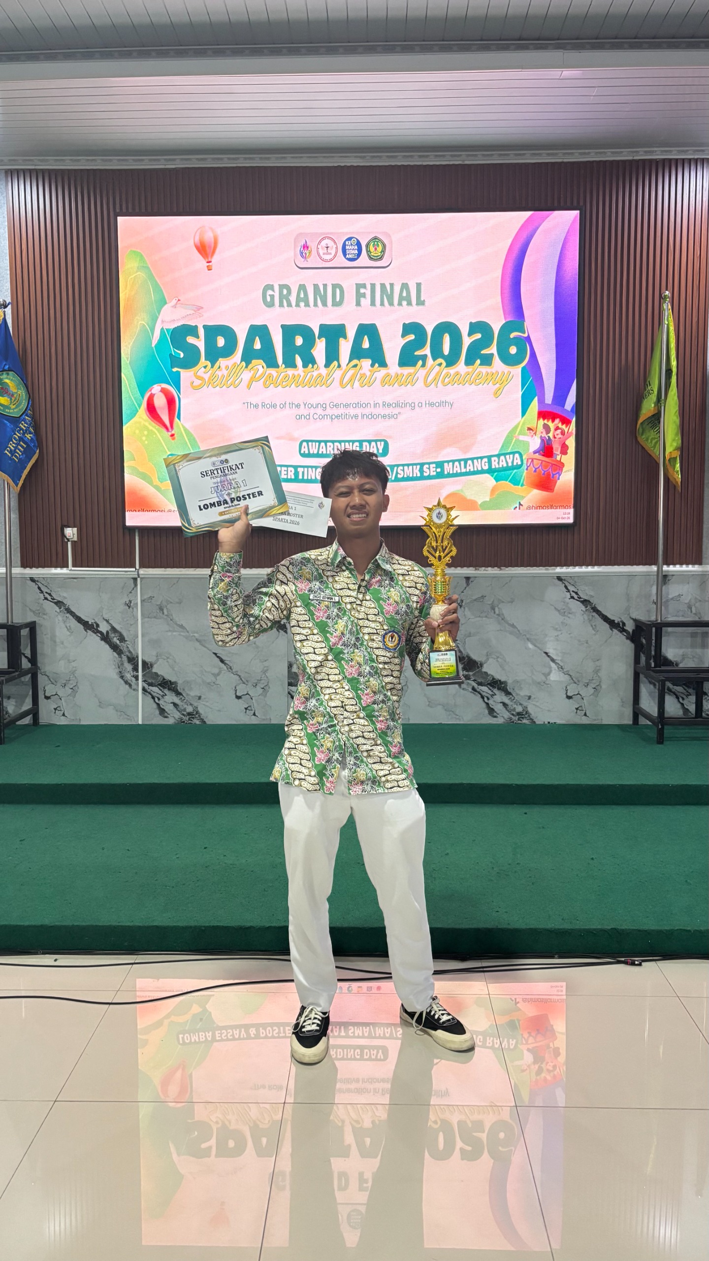 Ciptakan Poster Edukatif Terbaik, Digo Edwin Ibrahim Siswa MAN 2 Malang Raih Juara Lomba Poster SPARTA 2026